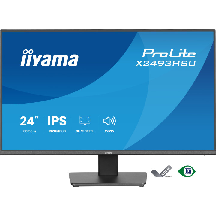 iiyama ProLite X2493HSU-B1 monitor de ecrã 60,5 cm (23.8") 1920 x 1080 pixels Full HD LED Preto