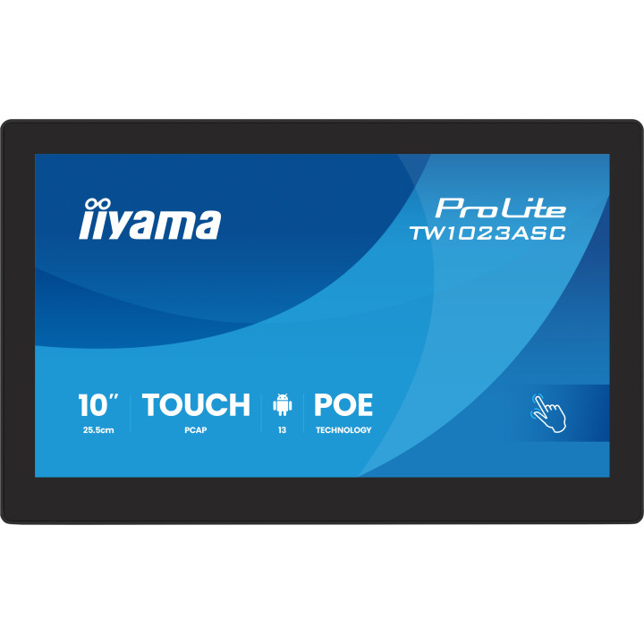 iiyama TW1023ASC-B3P ecrã de sinalização Design de quiosque 25,6 cm (10.1") Wi-Fi 385 cd m² WXGA Preto Ecrã táctil Processador
