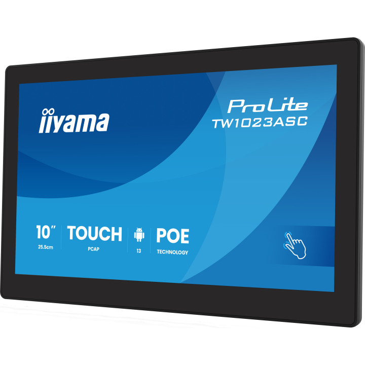 iiyama TW1023ASC-B3P ecrã de sinalização Design de quiosque 25,6 cm (10.1") Wi-Fi 385 cd m² WXGA Preto Ecrã táctil Processador