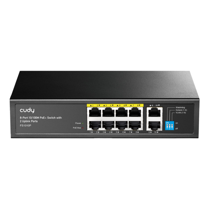 Cudy FS1010P switch de rede Não-gerido Fast Ethernet (10 100) Power over Ethernet (PoE) Preto
