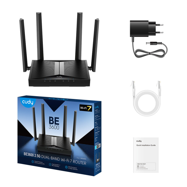 Cudy WR3600H router sem fios Gigabit Ethernet Dual-band (2,4 GHz   5 GHz) Preto