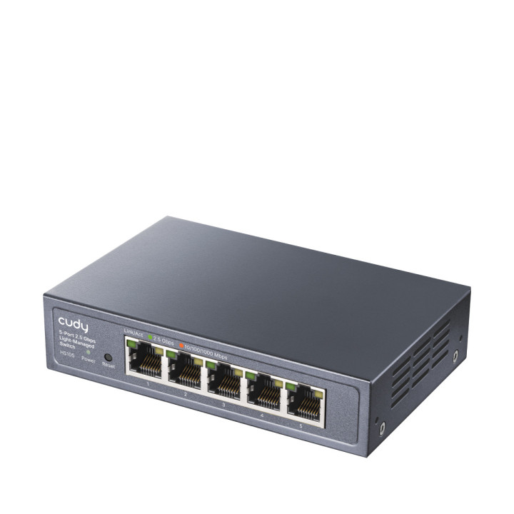 Cudy 5-Port 2.5G Easy-Managed Switch, HS105 3.0 Gerido L2 2.5G Ethernet (100 1000 2500) Preto