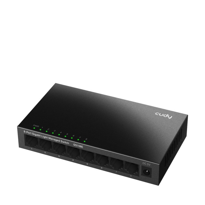 Cudy 8-Port Gigabit Easy-Managed Switch, GS108E 1.0 Gerido L2 Gigabit Ethernet (10 100 1000) Preto