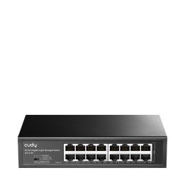 Cudy 16-Port Gigabit Easy-Managed Switch, GS1016E 1.0 Gerido L2 Gigabit Ethernet (10 100 1000) Preto