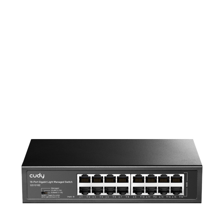 Cudy 16-Port Gigabit Easy-Managed Switch, GS1016E 1.0 Gerido L2 Gigabit Ethernet (10 100 1000) Preto