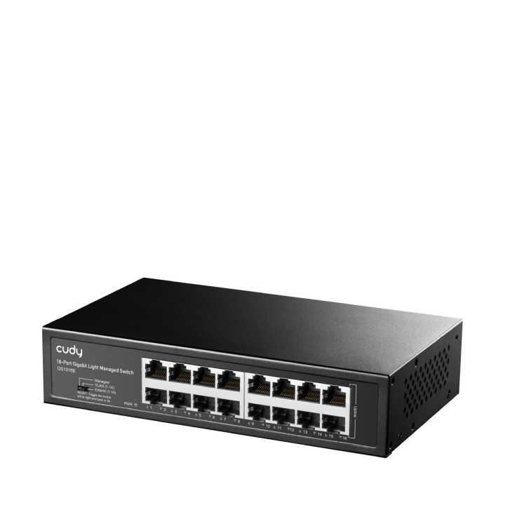 Cudy 16-Port Gigabit Easy-Managed Switch, GS1016E 1.0 Gerido L2 Gigabit Ethernet (10 100 1000) Preto