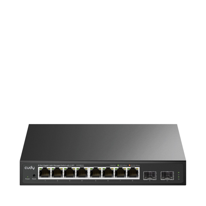 Cudy 8-Port Gigabit Easy-Managed Switch with 2 SFP, GS108ES2 1.0 Gerido L2 Gigabit Ethernet (10 100 1000) Preto