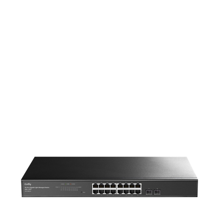 Cudy 16-Port Gigabit Cloud Easy-Managed Switch with 2 SFP, GS1016ES2 1.0 Gerido L2 Gigabit Ethernet (10 100 1000) Preto