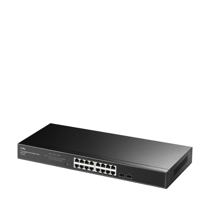 Cudy 16-Port Gigabit Cloud Easy-Managed Switch with 2 SFP, GS1016ES2 1.0 Gerido L2 Gigabit Ethernet (10 100 1000) Preto