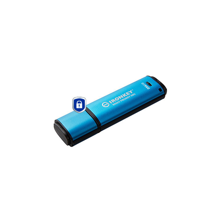 Kingston Technology IronKey Vault Privacy 50 unidade de memória USB 256 GB USB Type-C 3.2 Gen 1 (3.1 Gen 1) Preto, Azul