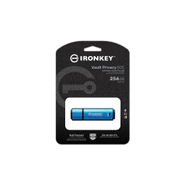 Kingston Technology IronKey Vault Privacy 50 unidade de memória USB 256 GB USB Type-C 3.2 Gen 1 (3.1 Gen 1) Preto, Azul