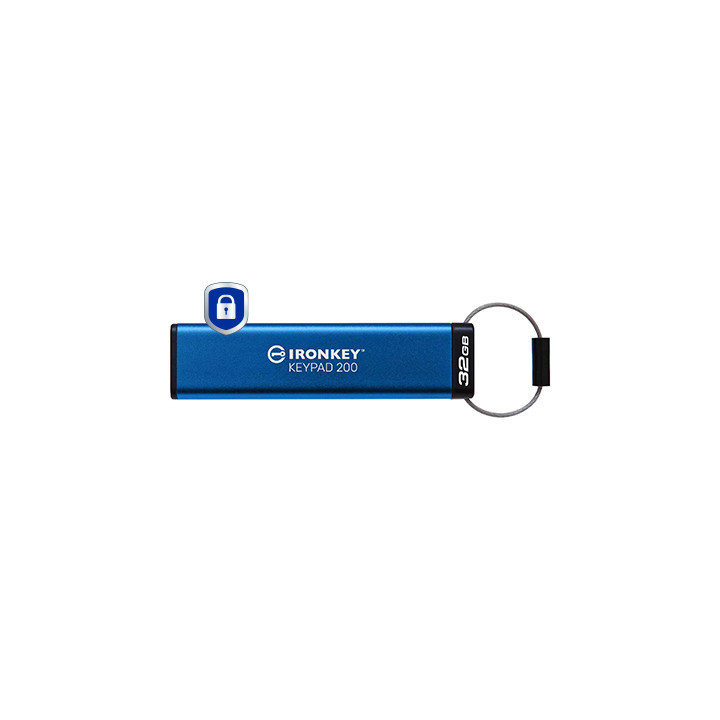 Kingston Technology IronKey Keypad 200 unidade de memória USB 32 GB USB Type-A 3.2 Gen 1 (3.1 Gen 1) Azul