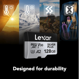Cartão de Memória Lexar Professional SILVER PLUS 128 GB MicroSDXC UHS-I - Performance Fiável