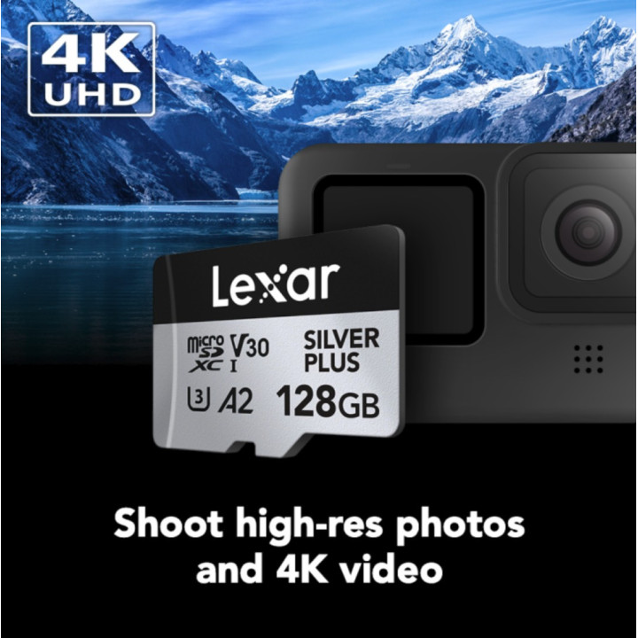 Cartão de Memória Lexar Professional SILVER PLUS 128 GB MicroSDXC UHS-I - Performance Fiável