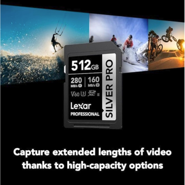 Cartão de Memória Lexar Professional SILVER PLUS 512 GB SDXC UHS-I