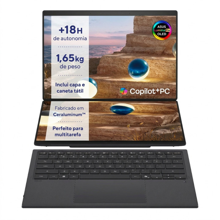 ASUS Zenbook Duo UX8407AA-U93BOHDCP1 Copilot+ PC Intel Core Ultra 9 386H Híbrido (2 em 1) 35,6 cm (14") Ecrã táctil WQXGA+ 32