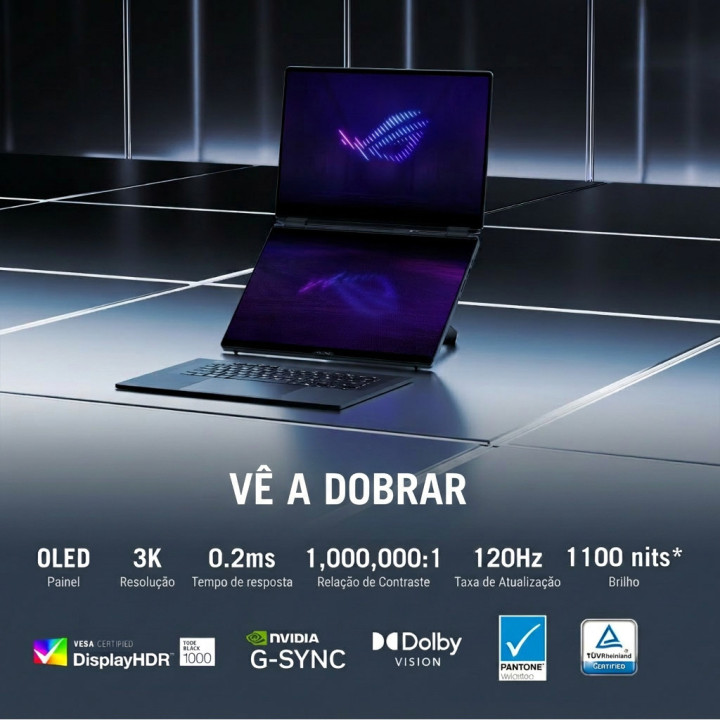 ASUS ROG Zephyrus Duo GX651AX-U94B59PB1 Intel Core Ultra 9 386H Híbrido (2 em 1) 40,6 cm (16") Ecrã táctil 3K 64 GB