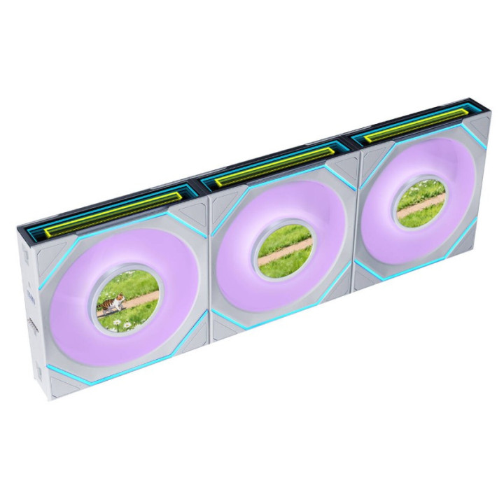 Ventoinha Lian Li UNI FAN SL120 LCD Infinity FLEX Wireless Branco 120mm (Pack 3)