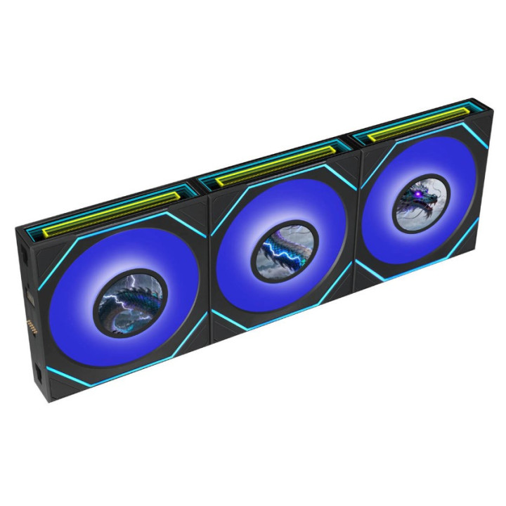 Ventoinha Lian Li UNI FAN SL120 LCD Infinity FLEX Wireless Preto 120mm (Pack 3)