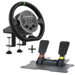 Conjunto Volante Cammus C5 Direct Drive 5Nm | Pedais CP5 | Suporte de Mesa