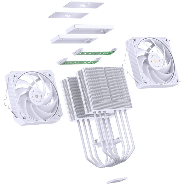 Cooler CPU Jonsbo HX6280 Branco 130mm - Desempenho Silencioso para o seu Processador