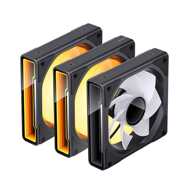 Ventoinha Jonsbo ZK-120BR ARGB Reversed PWM Preto - 120mm (3PACK)