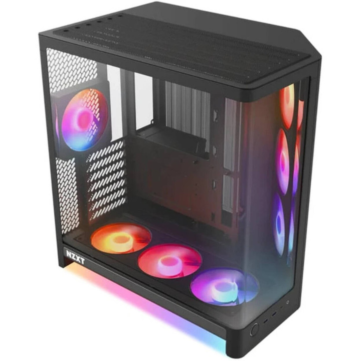 Caixa ATX NZXT H6 RGB+ Preta Vidro Temperado Panorâmico | Iluminação RGB | Fluxo de Ar Otimizado