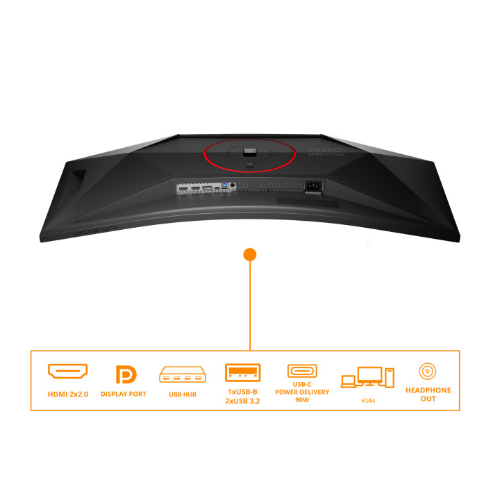 AOC G4 CU34G4CA monitor de ecrã 86,4 cm (34") 3440 x 1440 pixels Wide Quad HD Preto, Vermelho