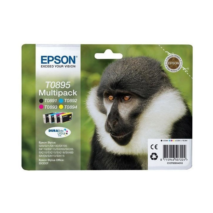Tinteiros Originais Epson Multi Pack T0895 Preto / Cyan / Magenta / Amarelo