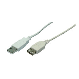 LogiLink® USB extension cable USB 2.0 a to a male female grey 3 meter 
