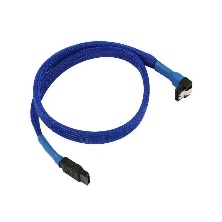 Sharkoon Cabo SATA III 90º Sleeve Azul 45 cm