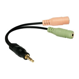 Logilink Adaptador Jack M 3.5mm Stereo 2 X Jack F 3.5mm (Headset + Mic) 