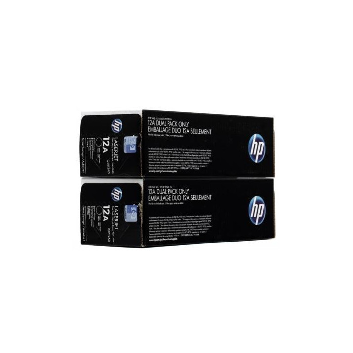 Toner Original HP 12A Black Dual Pack LaserJet Toner Cartridges