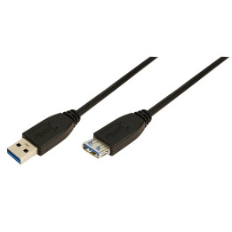 LogiLink® Extension Cable USB 3.0 Type A to Type A Black 2 M 