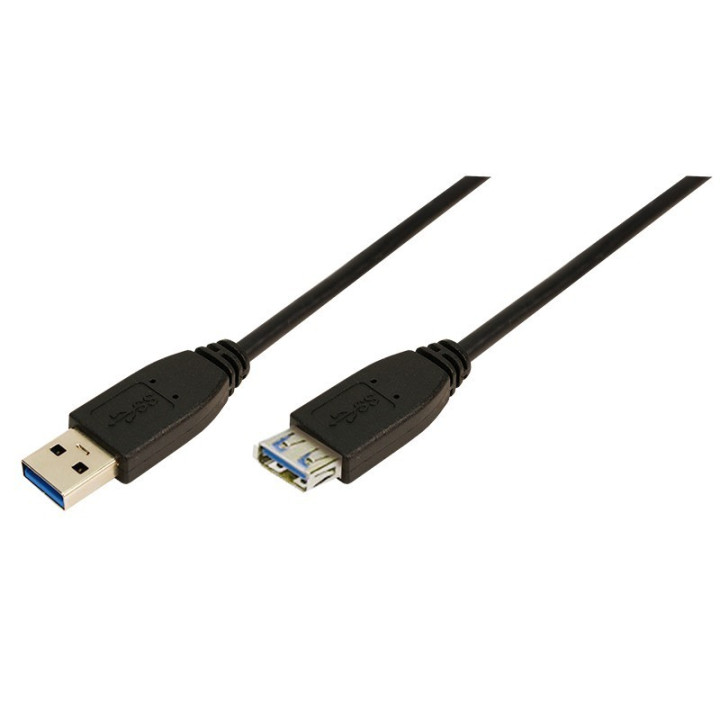 LogiLink® Extension Cable USB 3.0 Type A to Type A Black 2 M 
