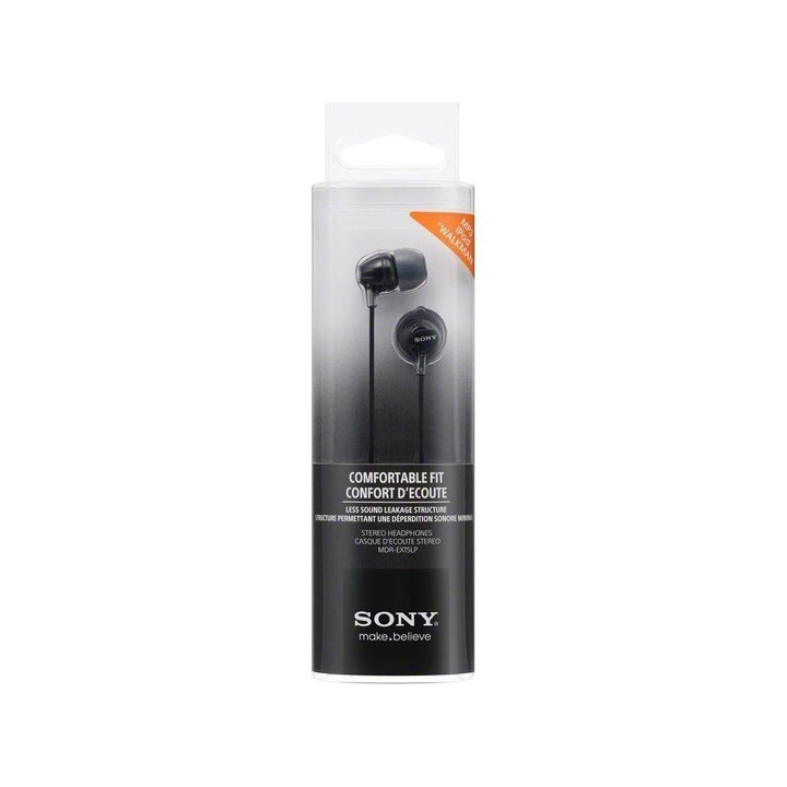 Sony MDR-EX15LPB Preto Auscultadores de tipo auricular fechado 
