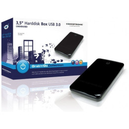 Conceptronic Caixa Externa para Discos Rígidos 3.5 USB 3.0 Preto