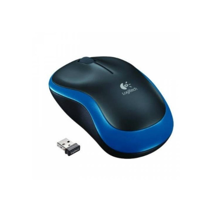 Rato Logitech M185 Ambidestro RF Wireless Ótico 1000 DPI Preto/Azul
