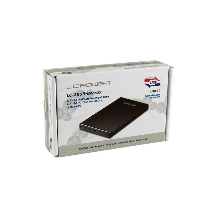 LC-Power Caixa Para Disco Externo 2.5 USB 3.0 Preto 