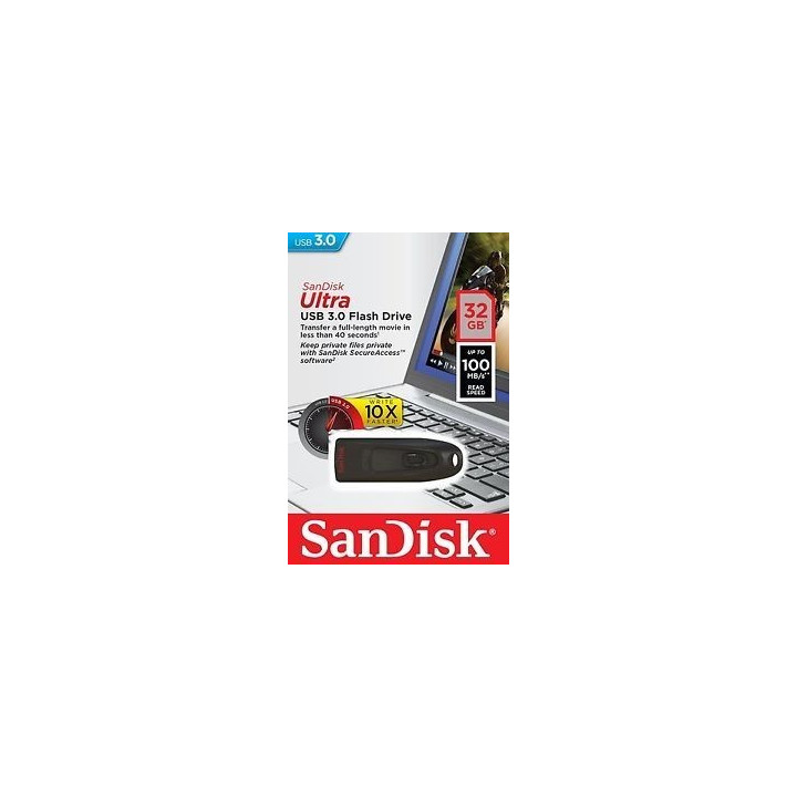 Pendrive SanDisk Ultra 32GB USB 3.0 Drive Preto / Vermelha