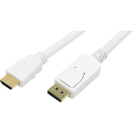 LogiLink® Cable DisplayPort to HDMI, 2m, White - CV0055