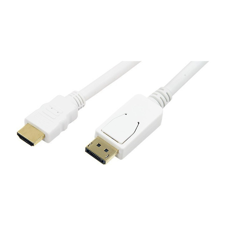 LogiLink® Cable DisplayPort to HDMI, 2m, White - CV0055