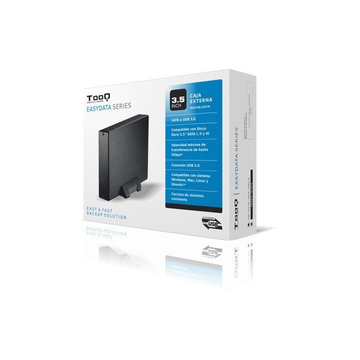 TOOQ Caixa Externa HDD 3,5 Sata USB 2.0/3.0 Preta