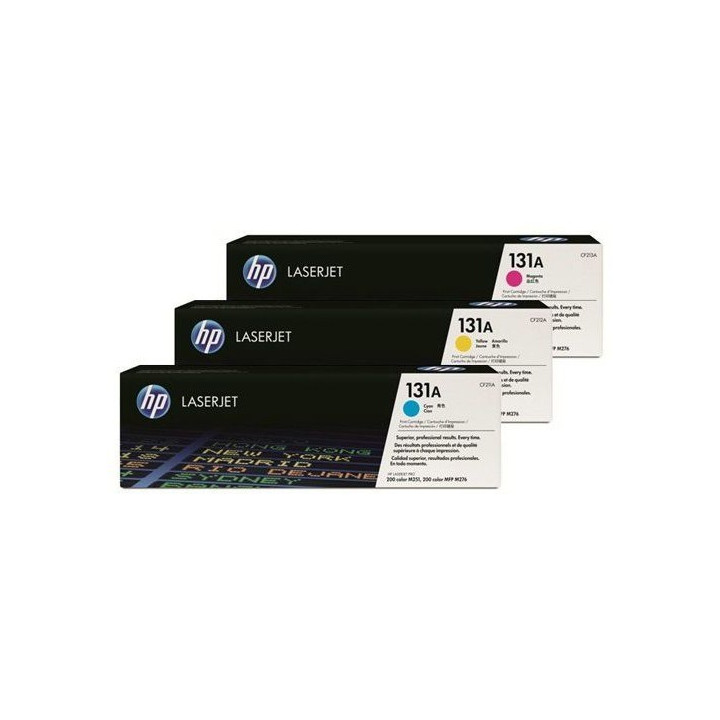 HP Pack Triplo de Toner LaserJet Original 131A Ciano/Magenta/Amarelo 