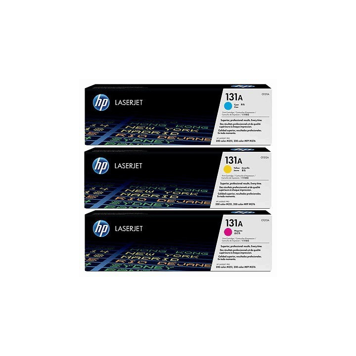 HP Pack Triplo de Toner LaserJet Original 131A Ciano/Magenta/Amarelo 