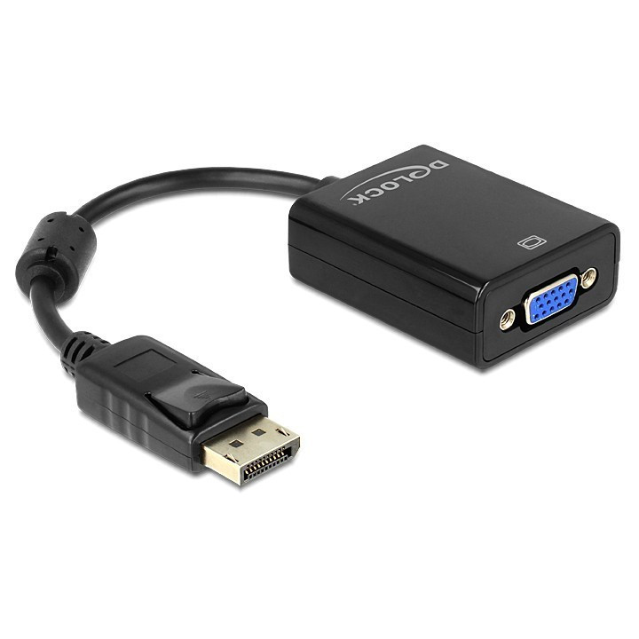 DeLOCK Adaptador Displayport 1.2 Macho p/ VGA Fême Preto 