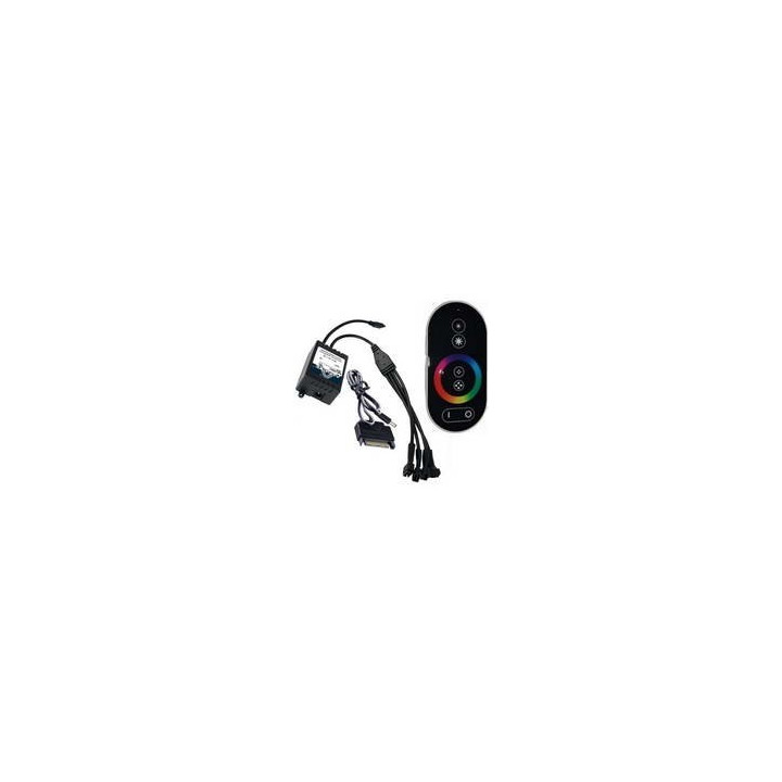 Eurotech Controlador para Fitas LED RGB 12V, com 5 saídas e controlo remoto RF Touch 