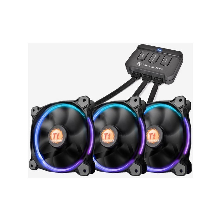 Thermaltake Riing 12 LED RGB 256 Colors High Static Pressure LED Radiator Fan (3 Fan Pack) 