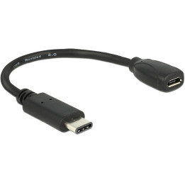 DeLOCK Adapter USB-C 2.0 para Micro-USB-B 2.0 15cm Preto 