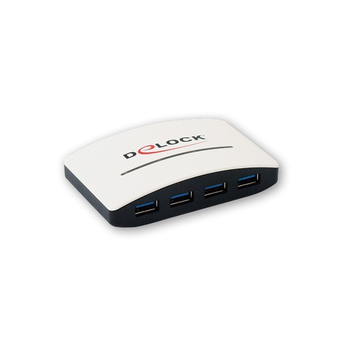 DeLOCK USB 3.0 externer HUB 4 Port, USB-Hub Preto / Branco 